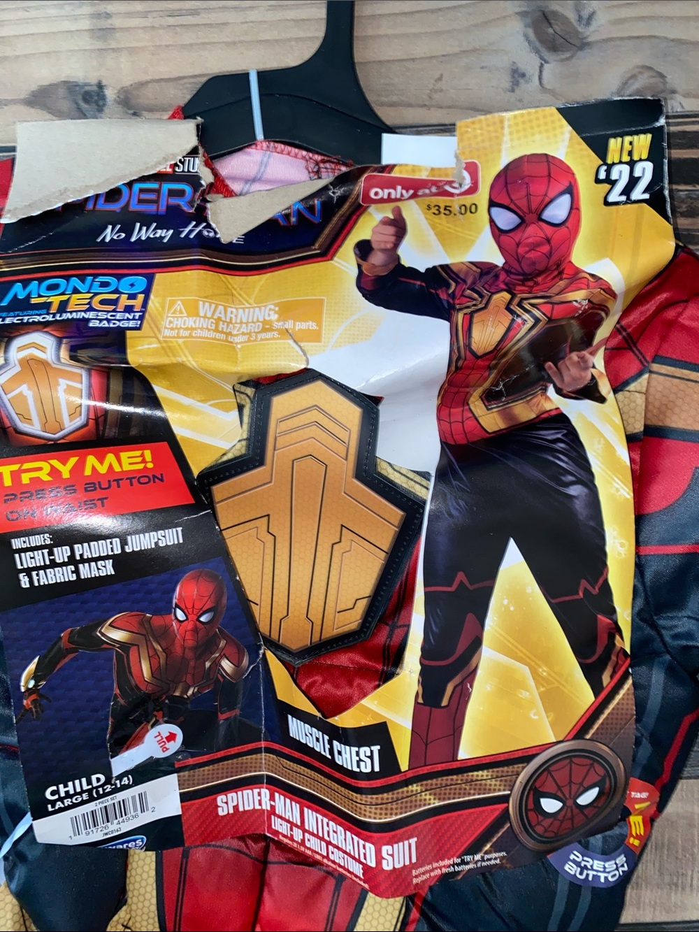 Marvel Spider-Man Red and Gold Light-Up Muscle Chest Costume - Kids